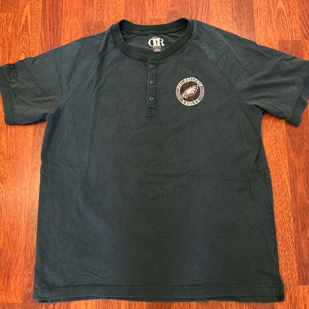 NFL Philadelphia Eagles Green Henley Shirt Size Large